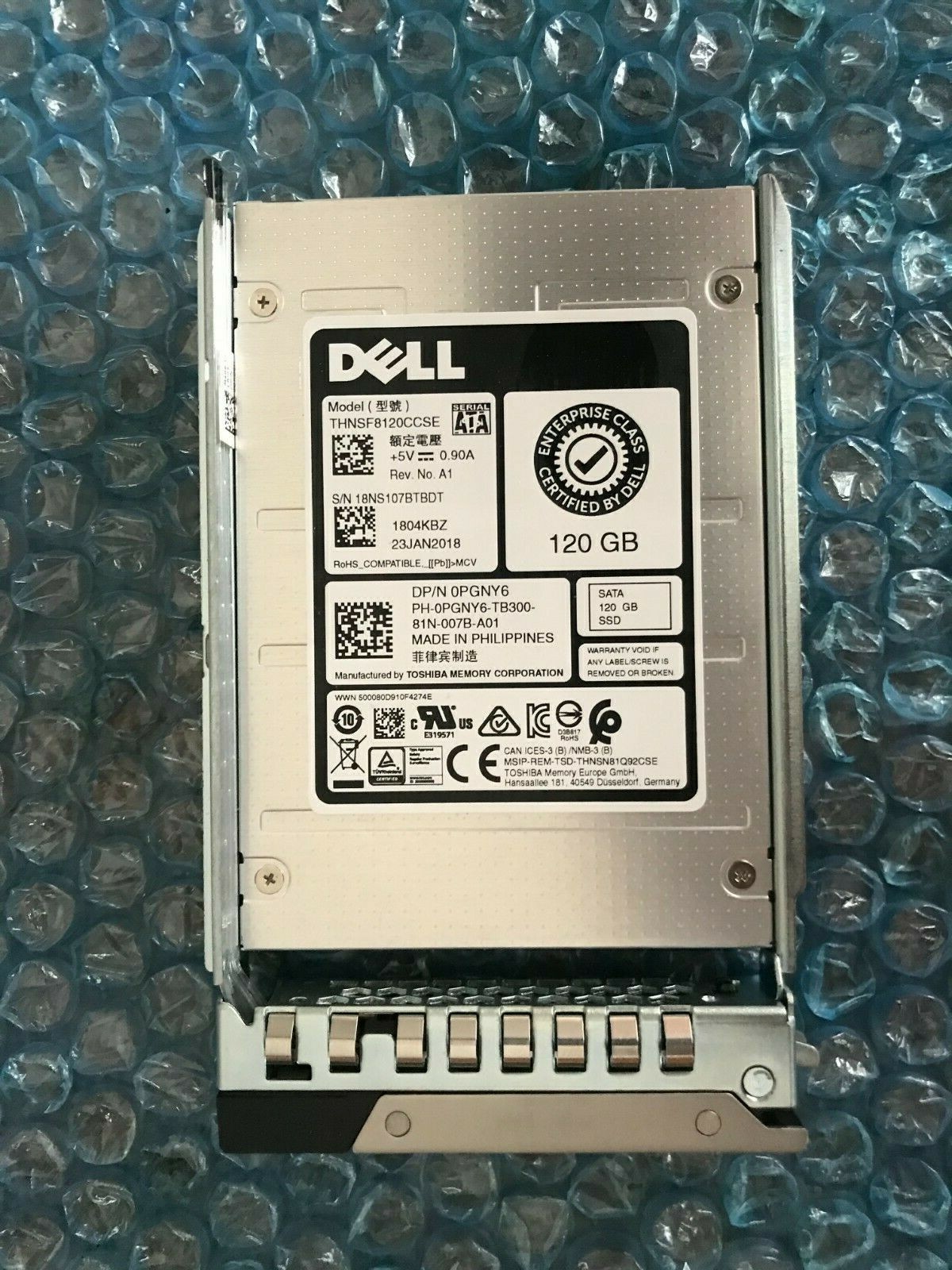 PGNY6 DELL TOSHIBA 120GB SATA 2.5" 6G SSD THNSF8120CCSE R640 HARD DRIVE HDD