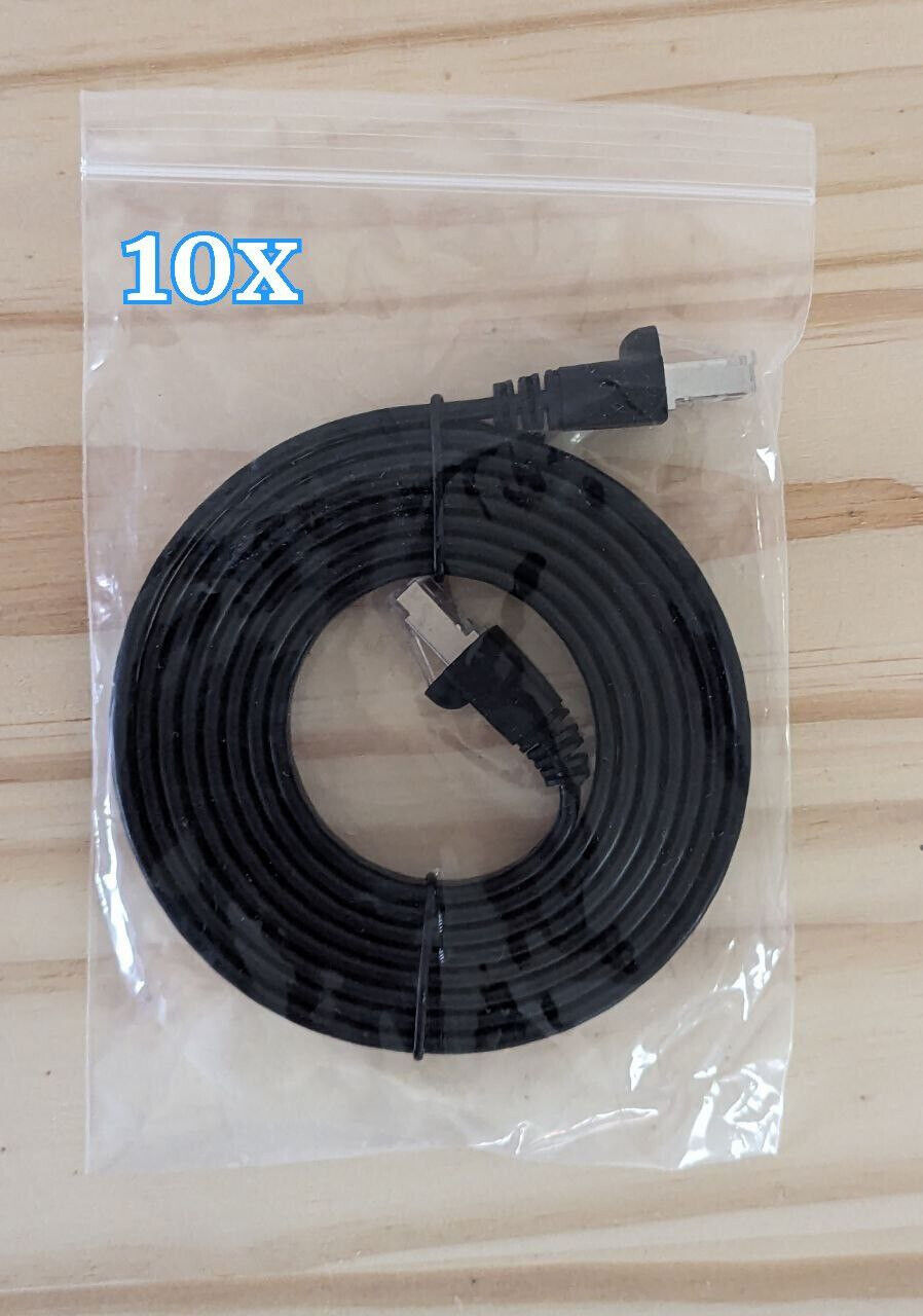 10 Pack CAT6 Cables Flat Shielded Patch Cords RJ45  LAN Ethernet  Black $50