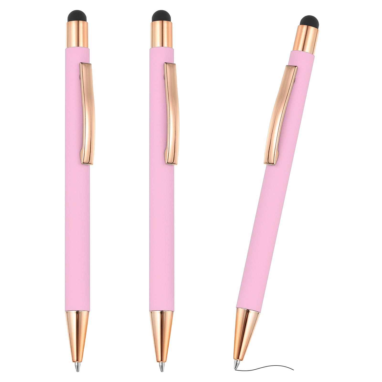 PATIKIL Ballpoint Pen with Stylus Tip, 3Pcs 2 1 Count (Pack of 3), Light Pink 