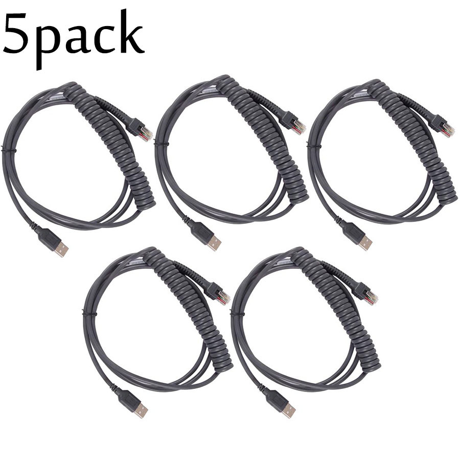 5X CBA-U12-C09ZAR 9FT Coiled USB Cable for Motorola Symbol LS2208 LS2200 LS4208