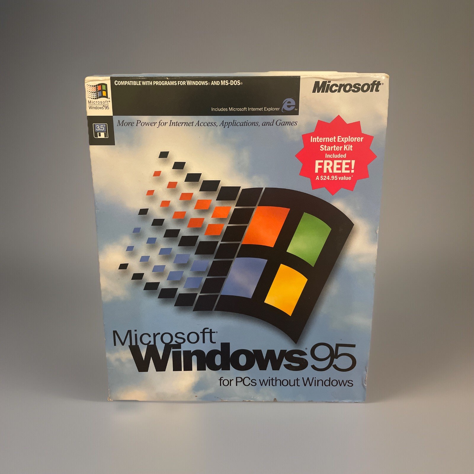 New Microsoft Windows 95 OS 3.5" Floppy MS-DOS PCs RARE 1996 US Int Expl Kit N/c