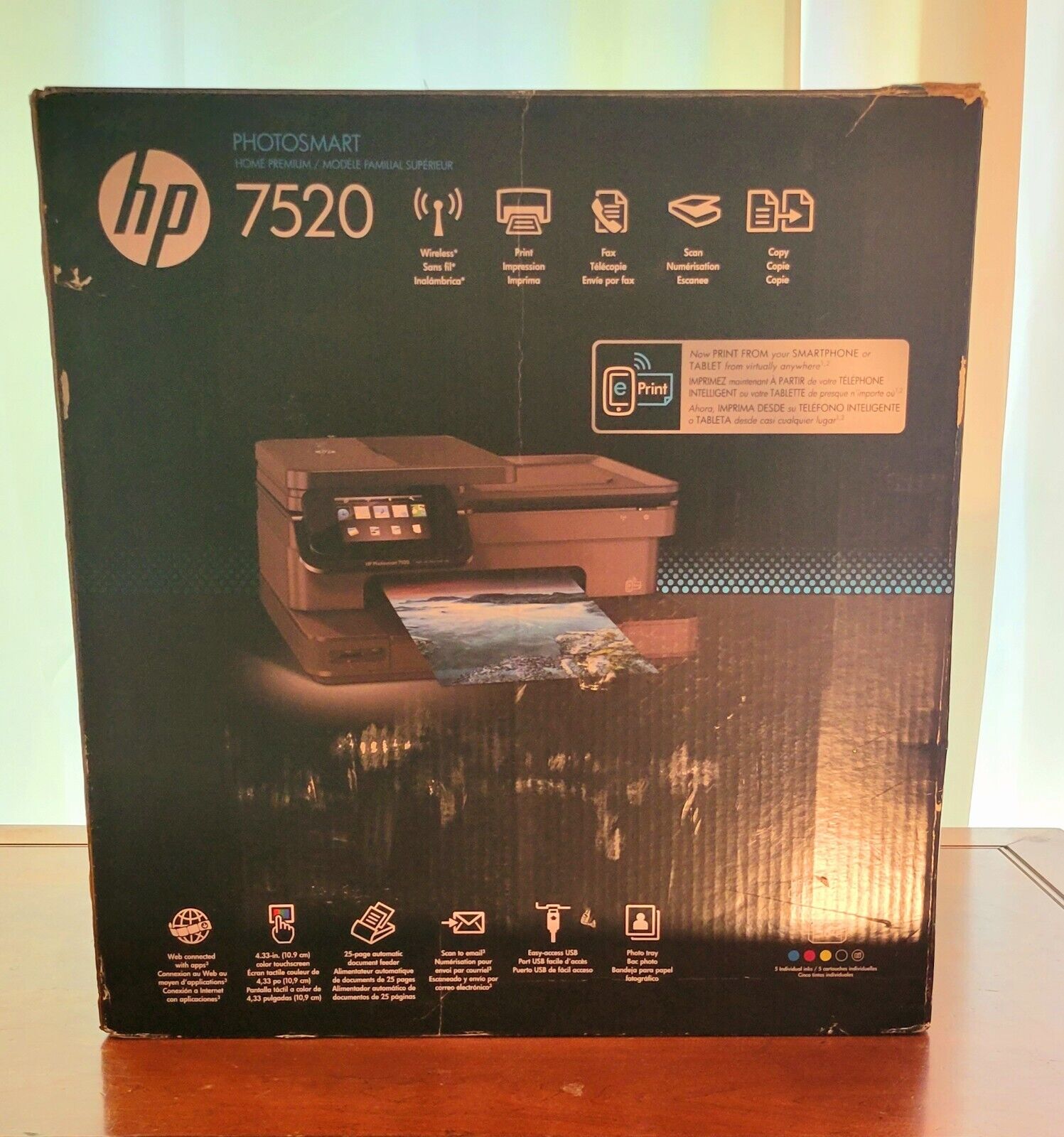 HP Photosmart 7520 e-All-in-One Wireless Inkjet Printer - Excellent Condition