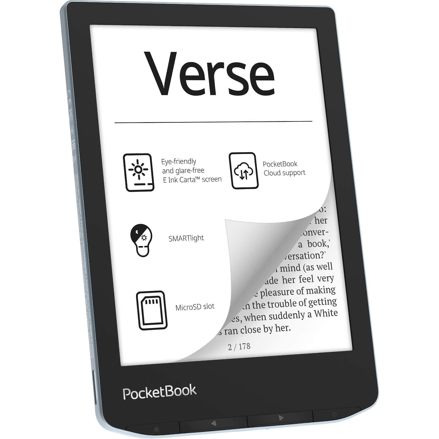 PocketBook Verse bright blue 6" E Ink Carta 758 × 1024 1500 mAH 8GB WiFi PB629