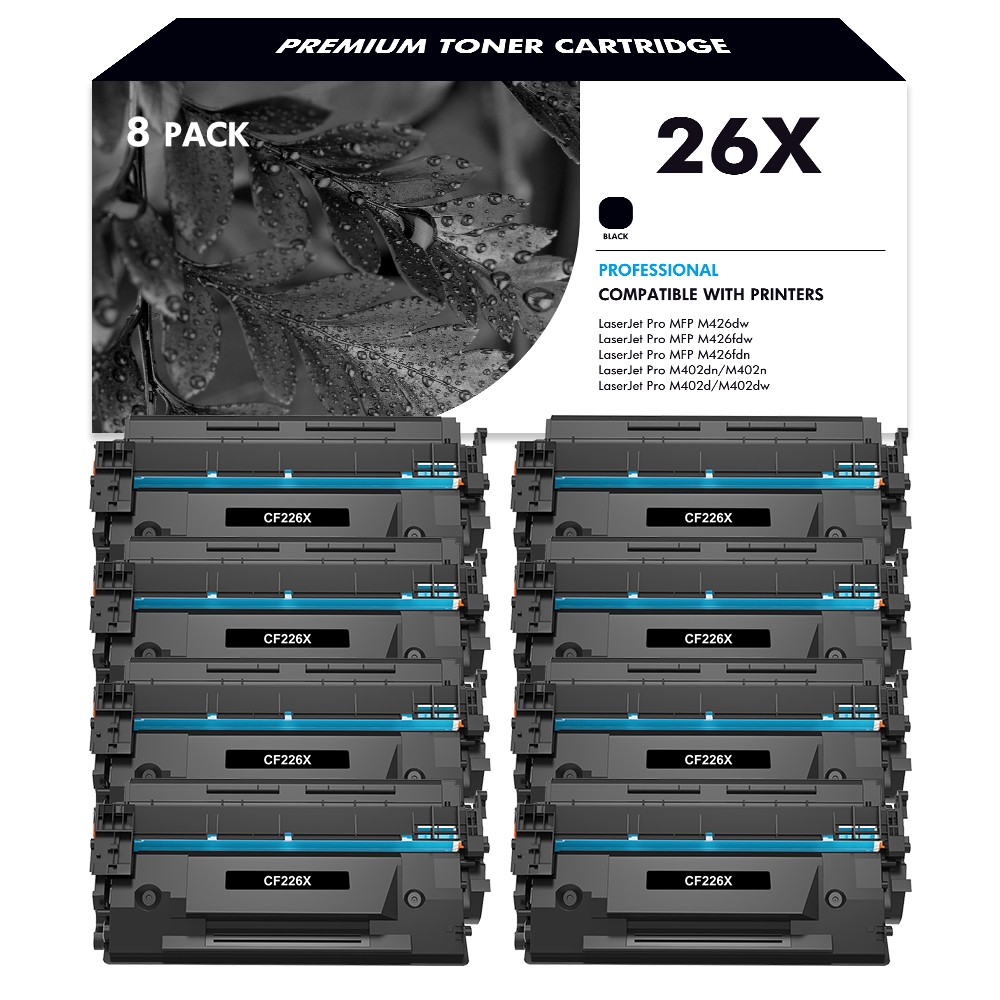 8PK CF226X 26X High Yield Toner Compatible With HP LaserJet Pro M402 MFP M426fdw