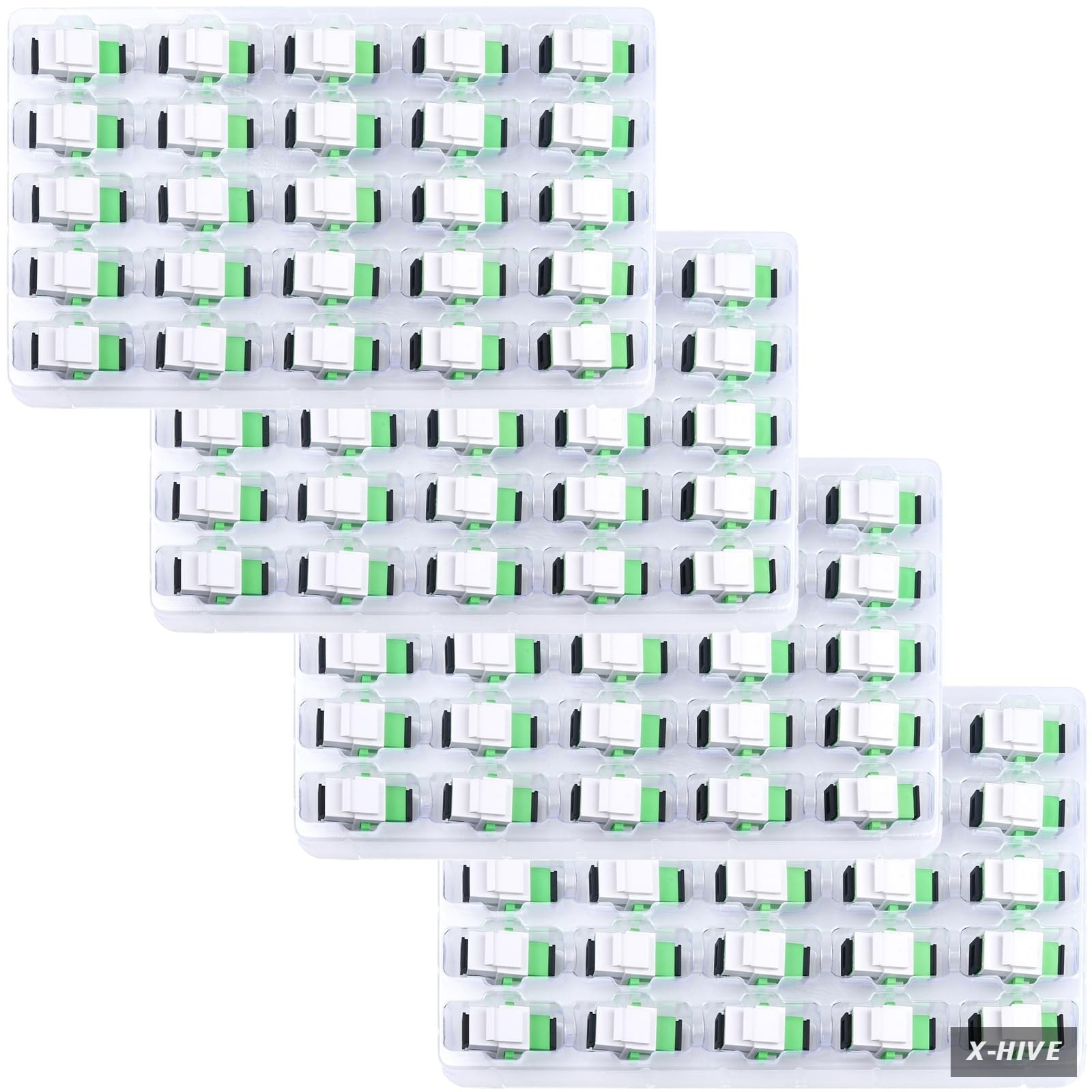 Optical 100-Pack SC/APC Fiber Optic Coupler Keystone Jack Modular Patch Panels