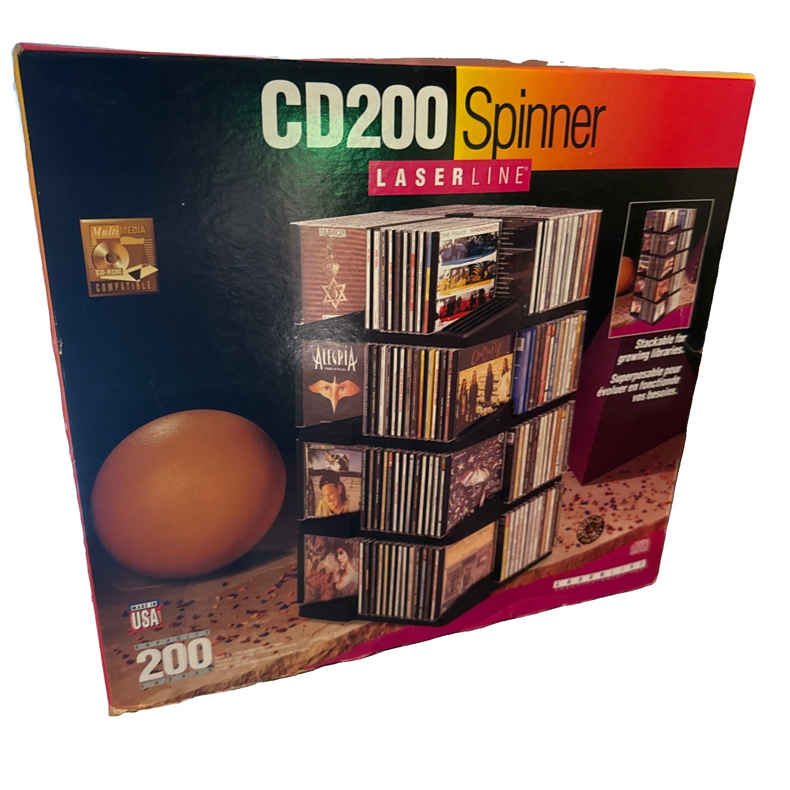 CD200 Spinner Laser line (Open Box) CD Holder 200 CD’s