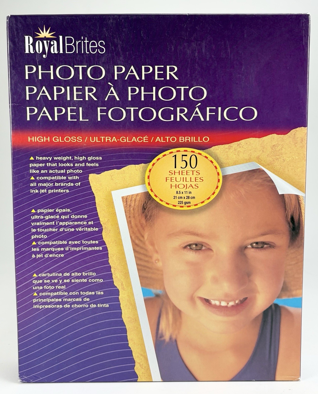Royal Brites High Gloss Photo Paper 8.5" x 11" (Open Box - 140 Sheets Left)