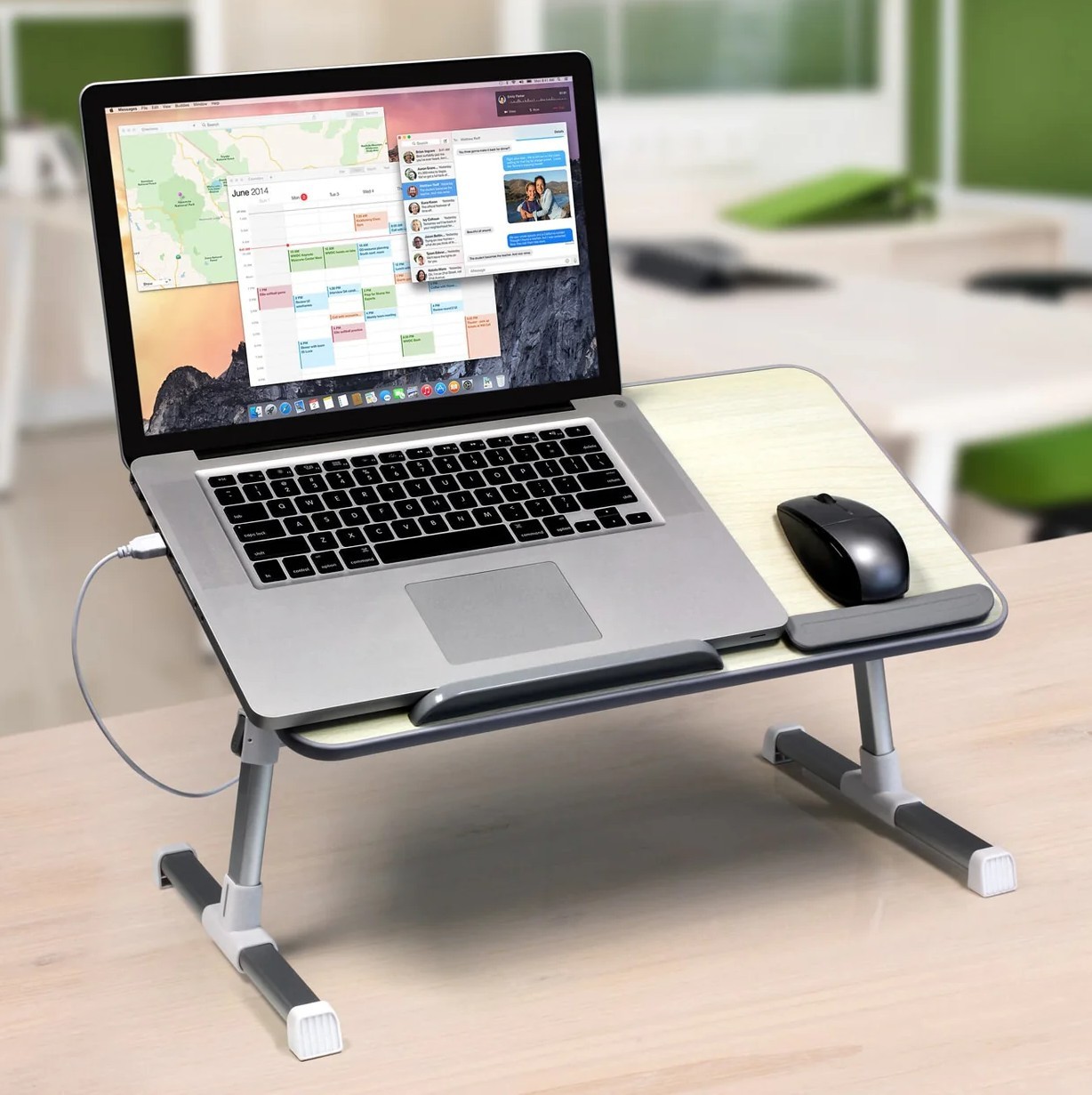 Aluratek ACT01F Adjustable Ergonomic Laptop Cooling Table with Cooling Fan