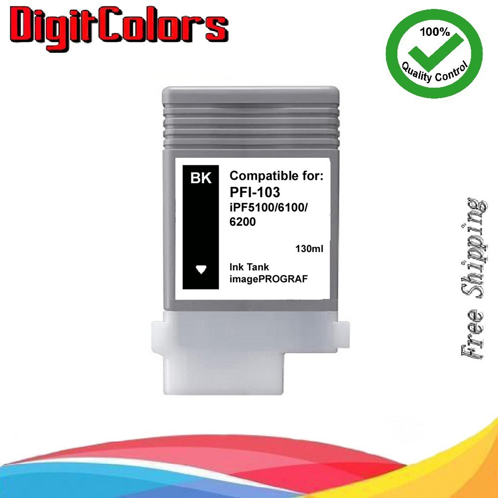 PFI-103Bk Black Ink Cartridge Tank Fit Canon IPF 5100 6100 6200 PFI-103BK