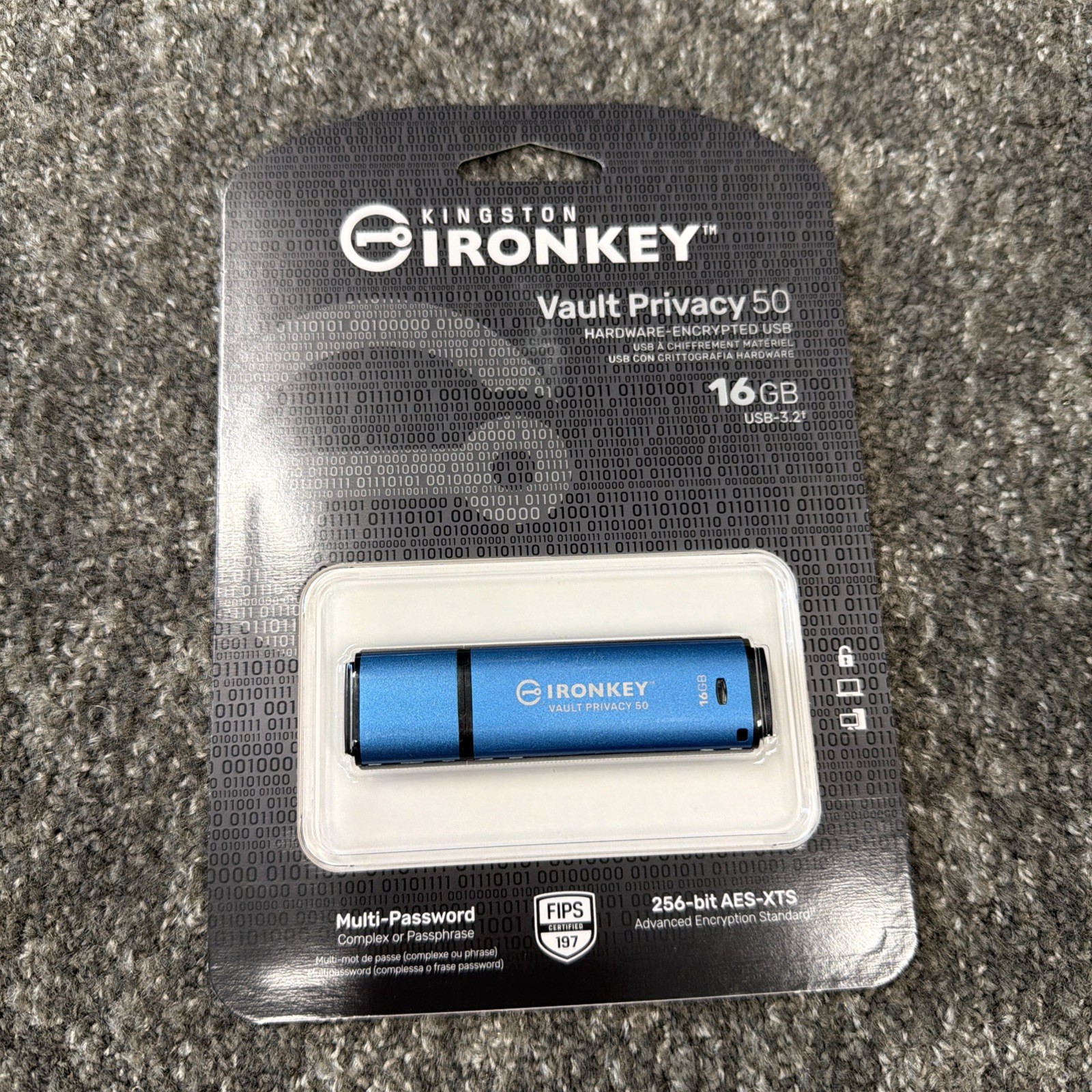 Kingston IronKey Vault Privacy 50 16GB USB Flash Drive (IKVP50/16GB) NEW