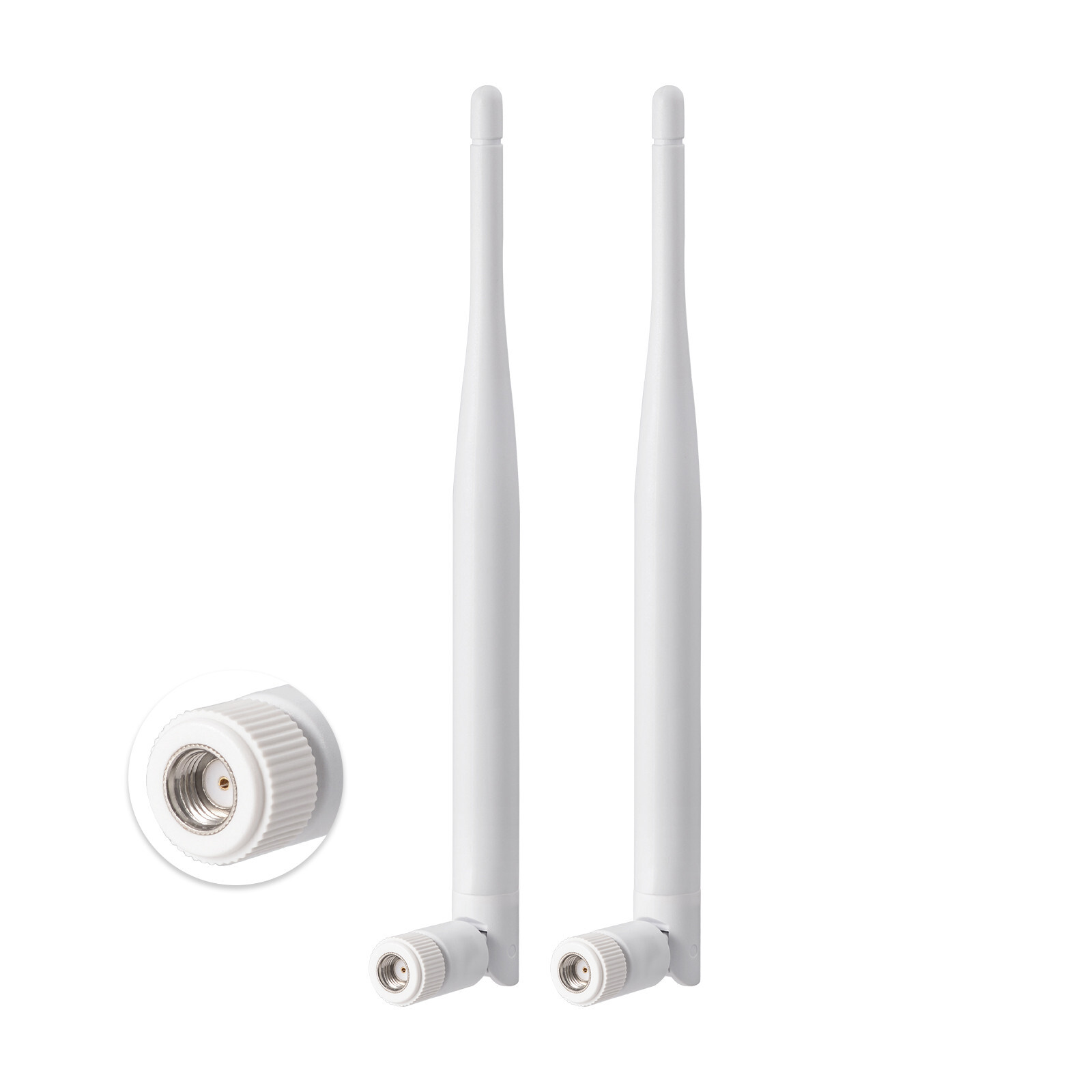 2pcs White 2.4GHz 5GHz 6dBi WiFi Antenna RP-SMA Male for IP Security Camera