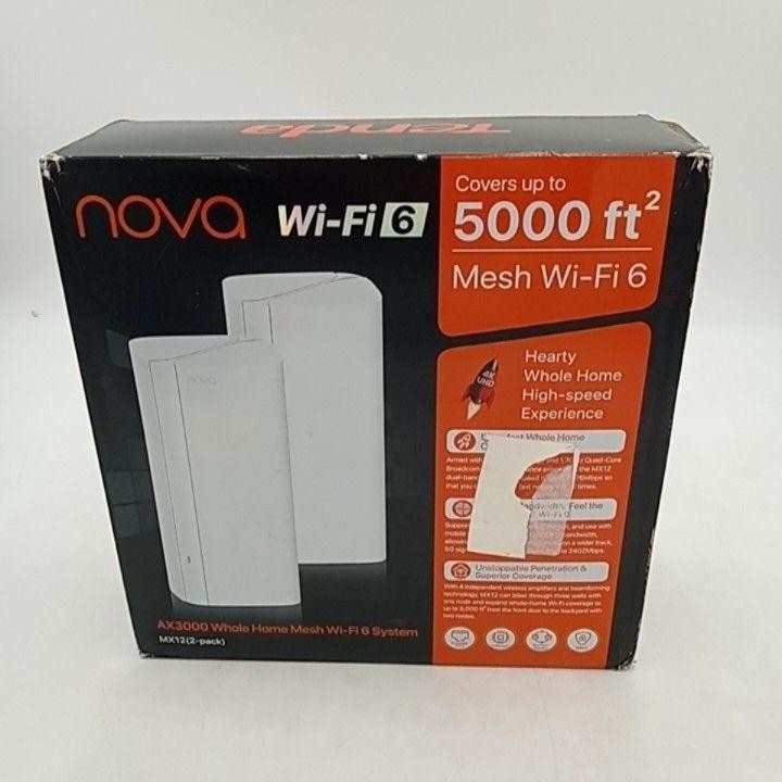 Tenda Nova MX12 AX3000 Whole Home Mesh Wi-Fi 6 Router System White 2-Pack