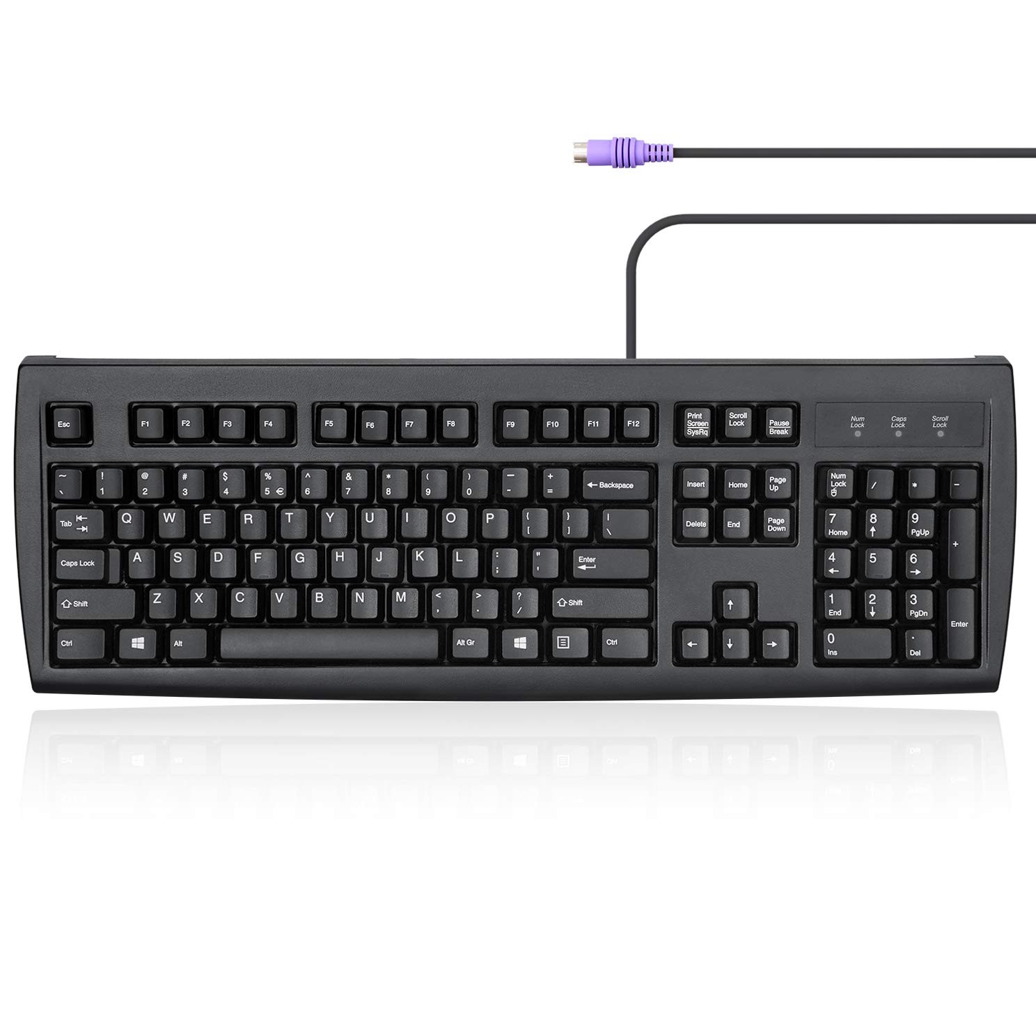 Periboard 107 Wired PS2 Full Size Keyboard US English Layout Black Key