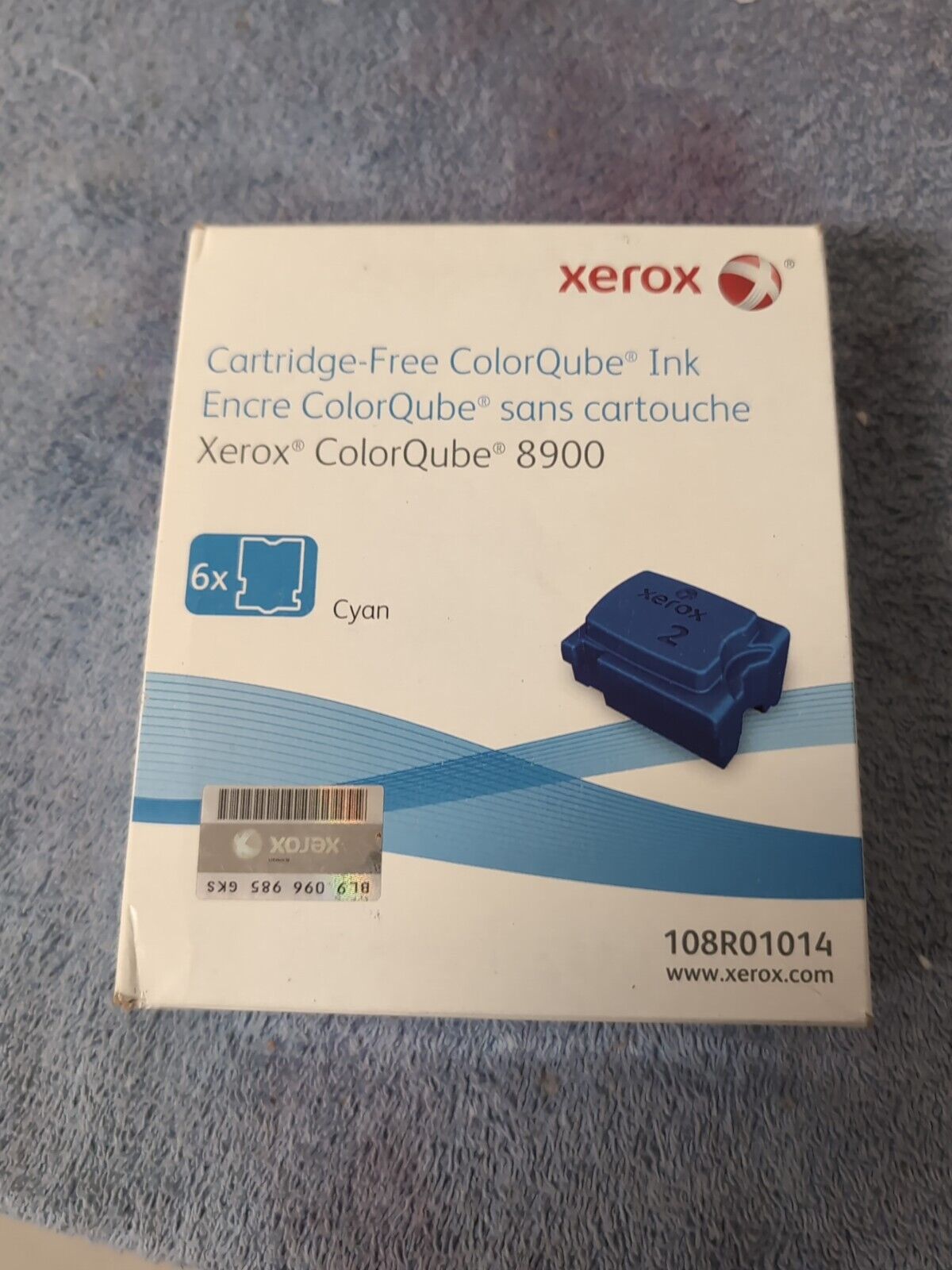 Genuine OEM Xerox Colorqube 8900  108R01014 Cyan Ink 6 Pack  Open Box never Used