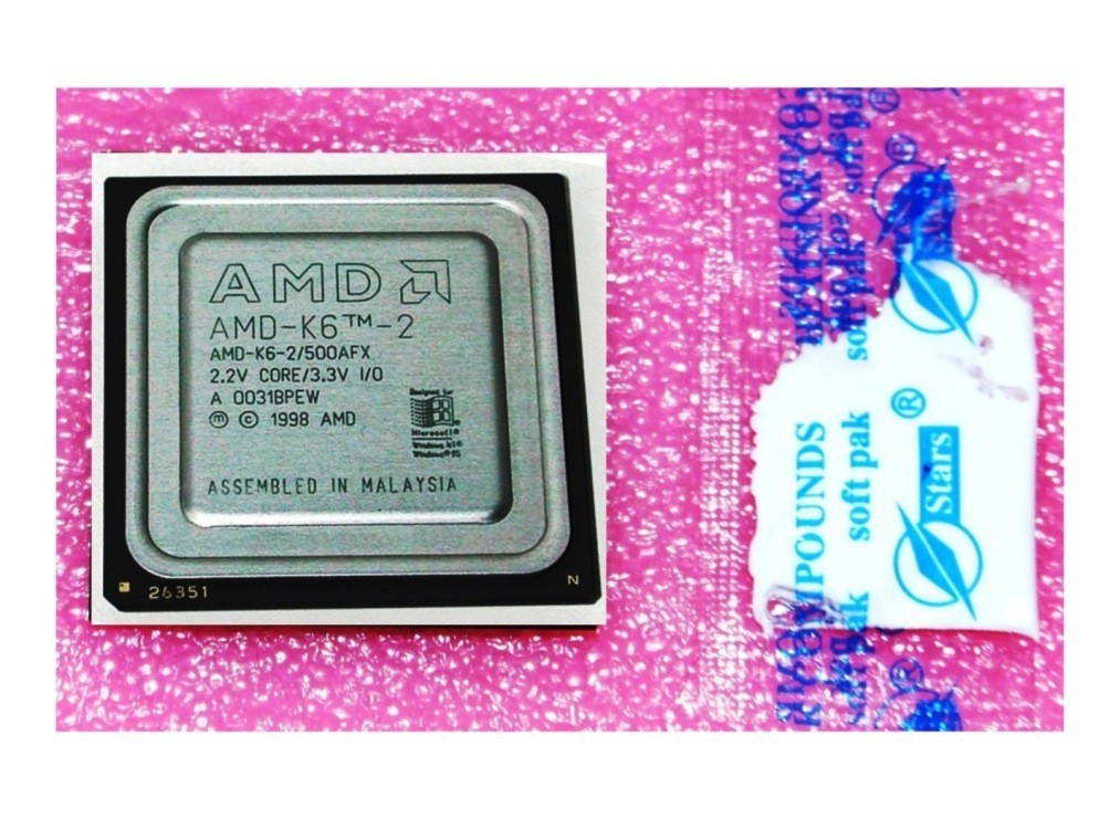 AMD K6-2 500MHz CPU (AMD-K6-2/500AFX) Super Socket 7 Processor Vintage Gaming