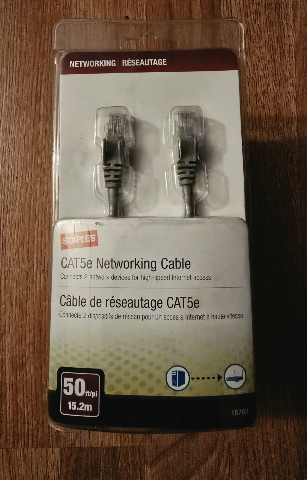 50-foot Staples CAT5e networking cable Brand New In Box  (18793)