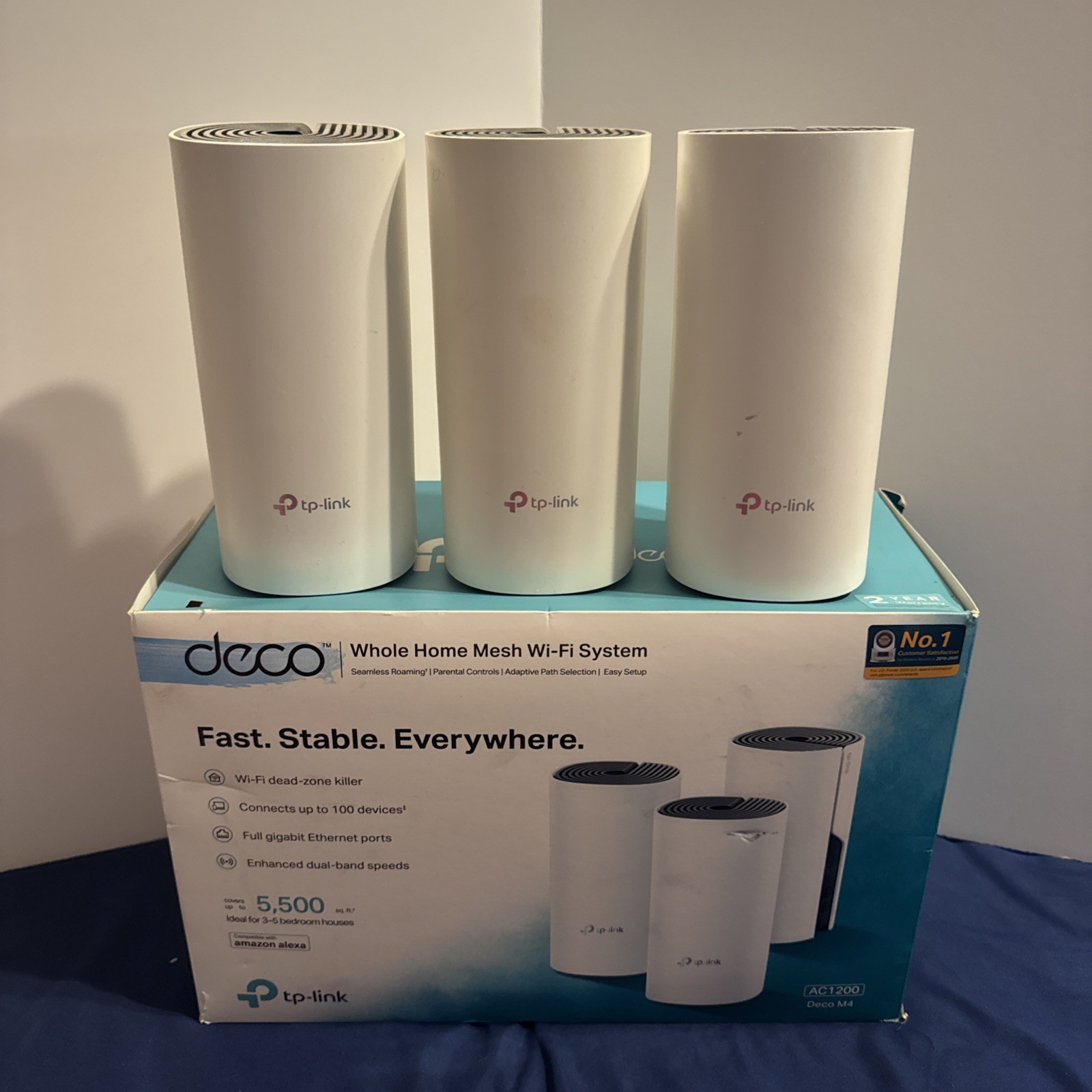 TP-Link Deco M4R AC1200 Whole Home Mesh Wi-Fi 5 System (3-Pack) White Good