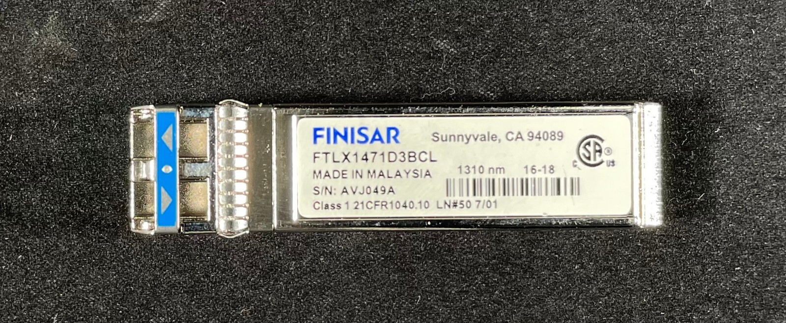 Finisar  FTLX1471D3BCL 10Gb 10km 1310nm Single Mode SFP+ Transceiver