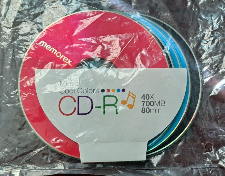 NEW Memorex Cool Colors CD-R 52X 700MB 80 min (5 Pack)