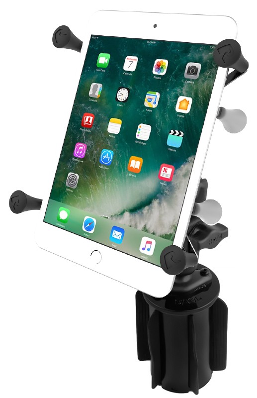 RAM Cup Holder Mount w/ X-Grip Holder for 9" - 10" Tablets, Fits iPad Pro & More