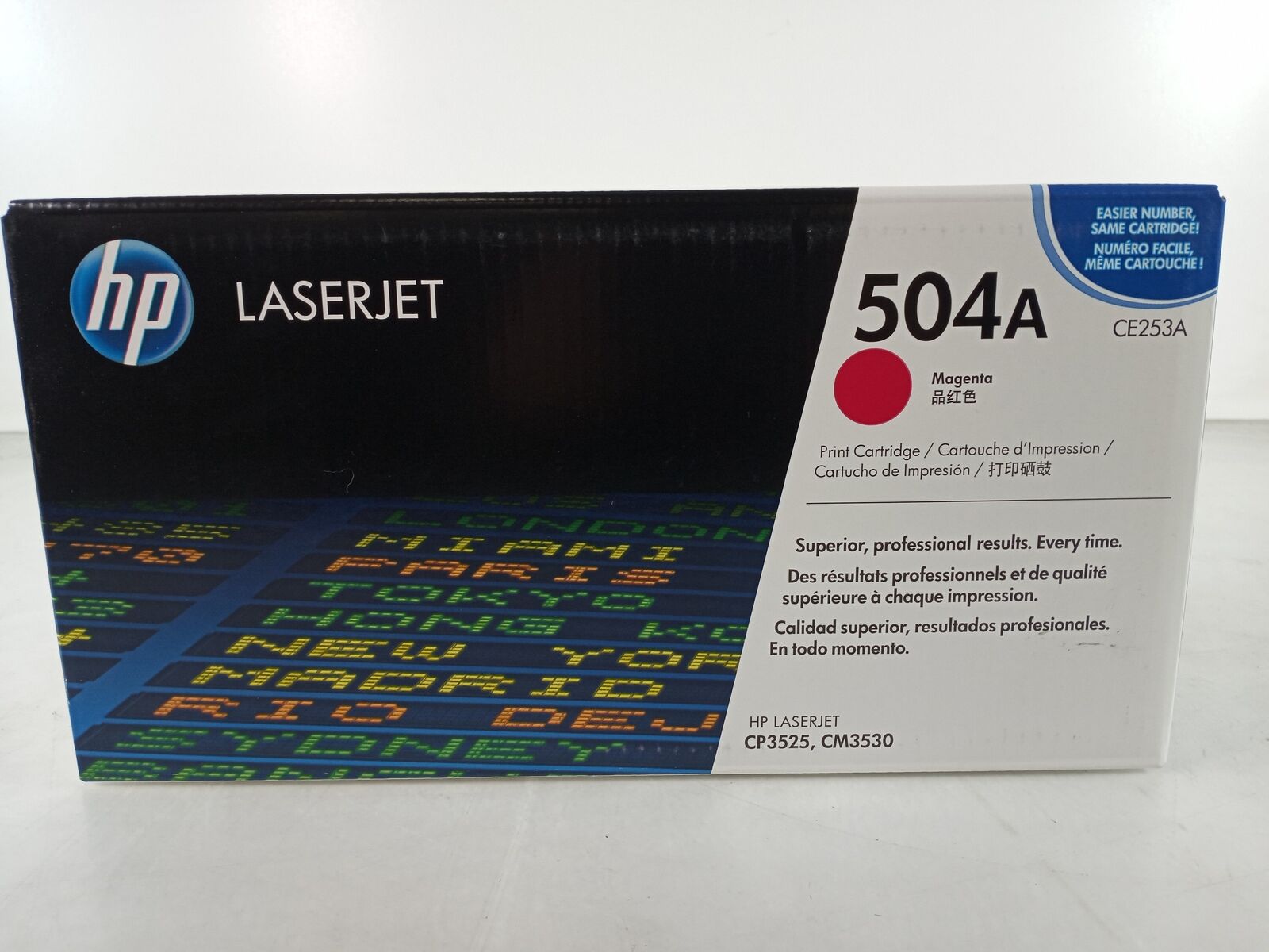 New HP CE253A 504A Magenta Toner Cartridge For LaserJet CP3525, LaserJet CM3530