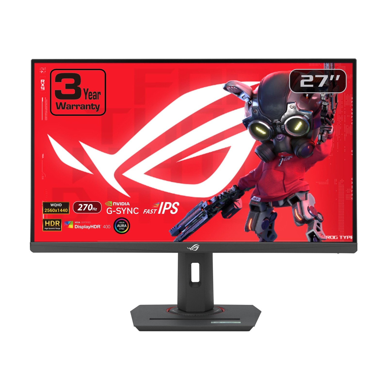 ASUS ROG XG27ACMG 27 Inch 1440p 270Hz USB-C G-SYNC HDR Gaming Monitor BLACK
