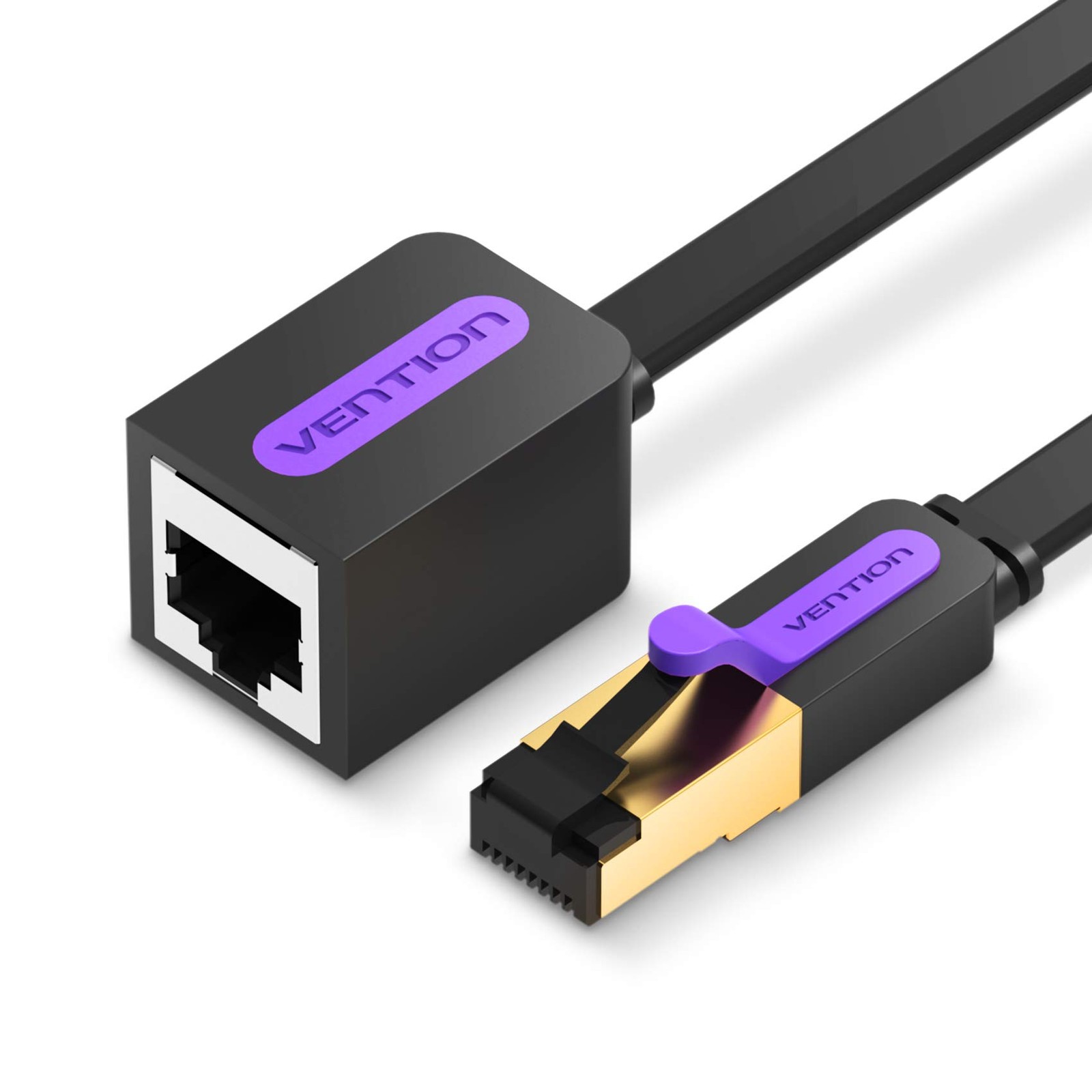 VENTION Cat7 Ethernet Extension Cable 1.6FT 10Gbps 600MHz Flat Shielded Extender