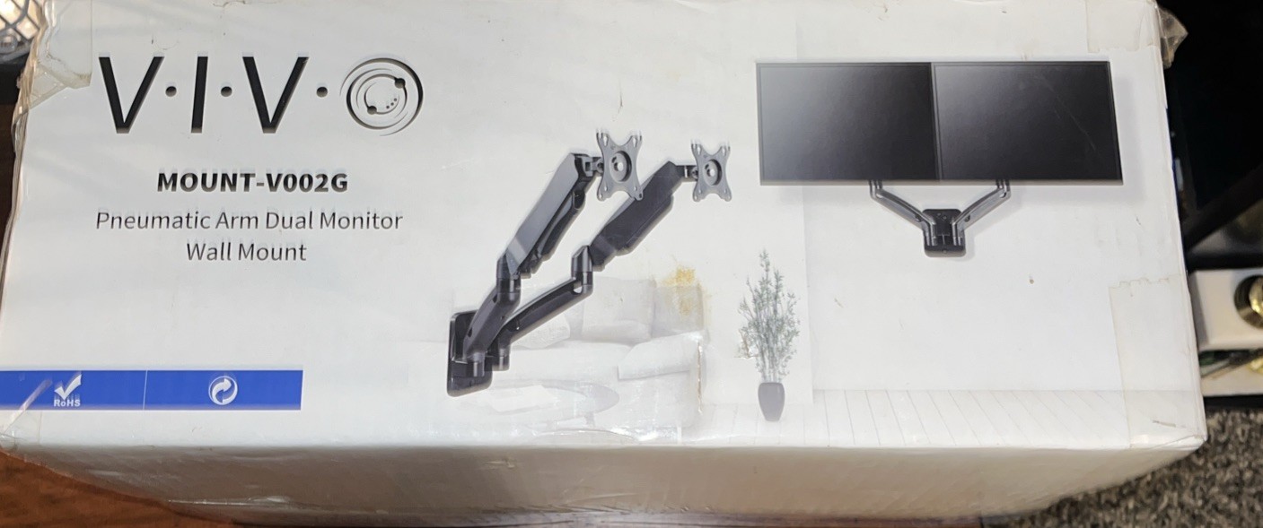 Height Adjustable Pneumatic Extended Arm Dual Monitor Wall Mount Full Motion ...