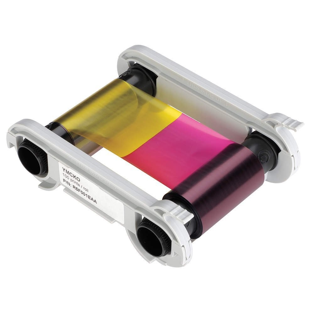 Evolis R6F003AAA 6 Panel Color Ribbon, Ymcko-K, 200 Prints/Roll Full