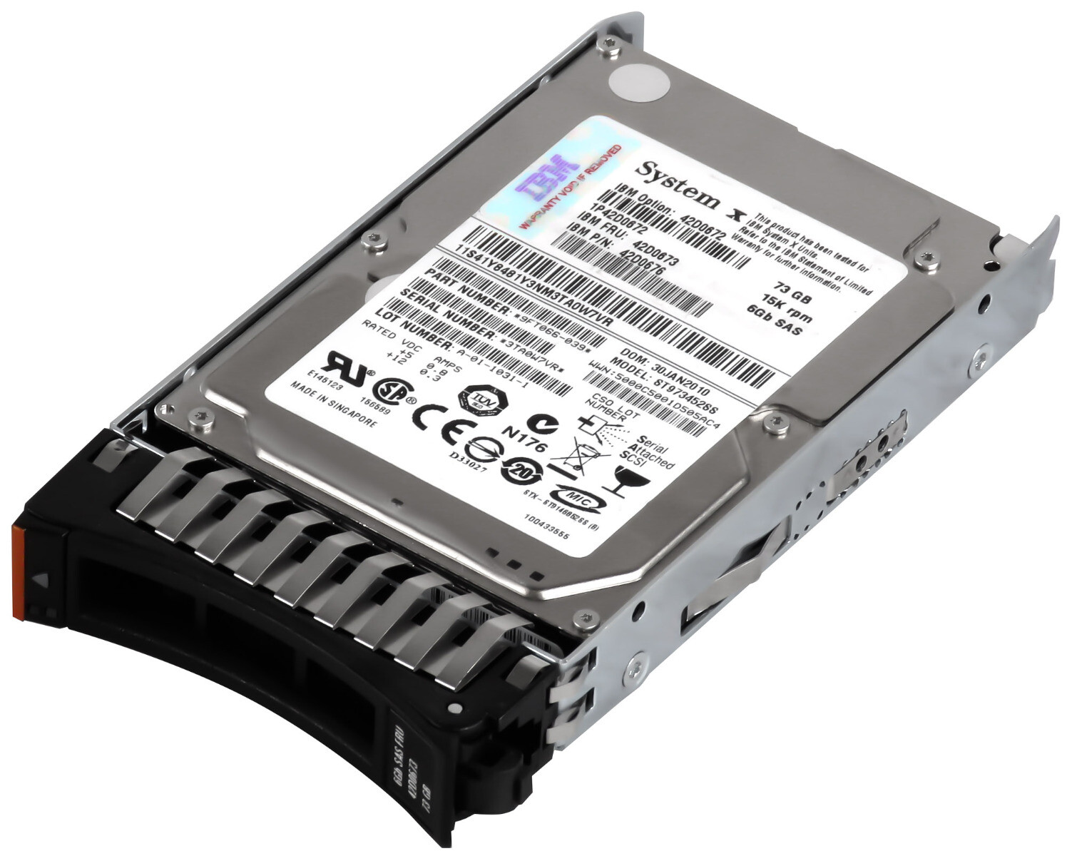 HARD DRIVE IBM 42D0673 42D0676 ST973452SS 73GB 15K 16MB SAS-2 2.5'' 