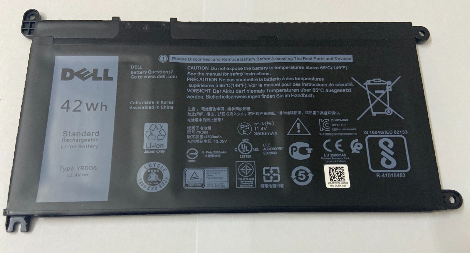 Genuine 0YRDD6 YRDD6 Battery For inspiron 15 3000 5000Series 3583 3593 5582 5584