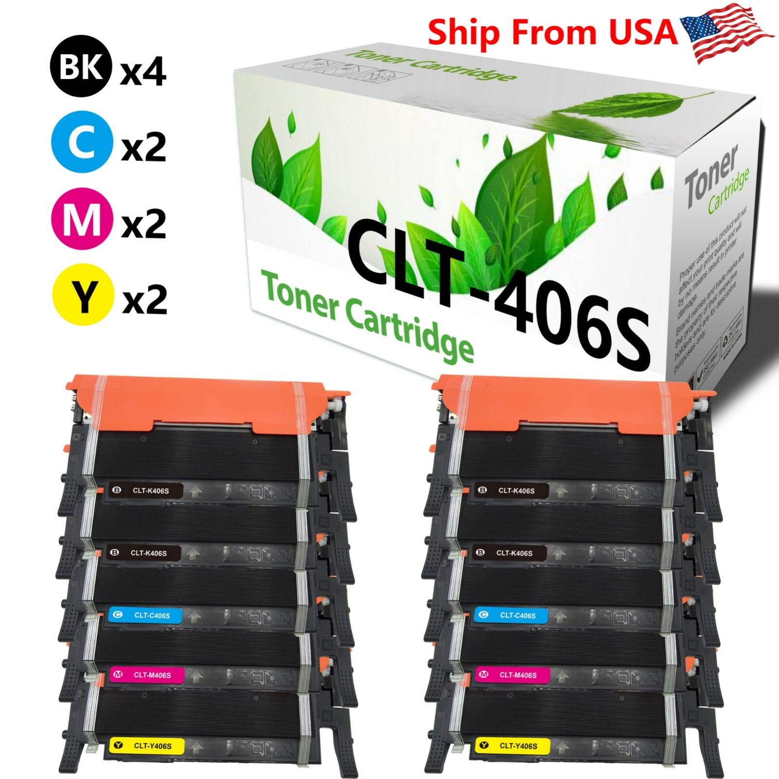 10PK CLT-406S 406S Toner Cartridge for CLX-3300 CLX-3306W CLP-366W Printer