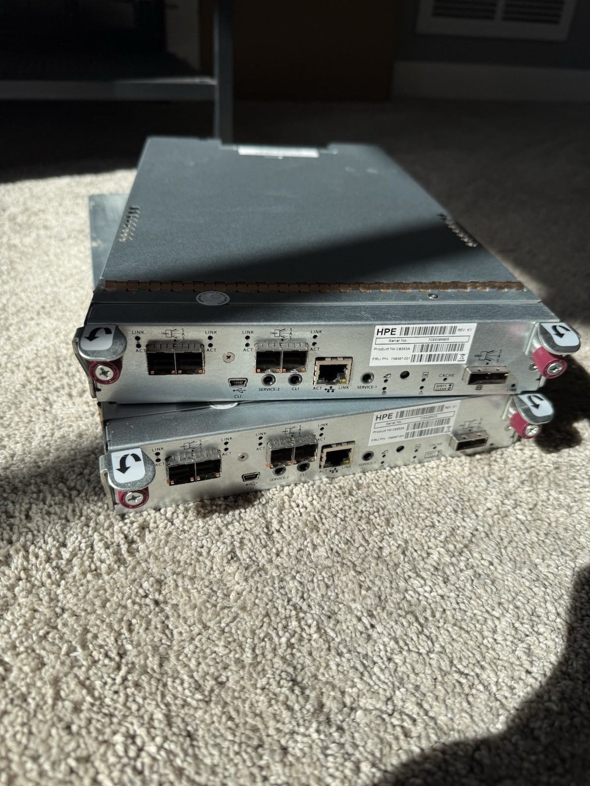 Lot of 2 HPE C8S53A Modular Smart Array 2040 SAS Storage Controller 738367-001