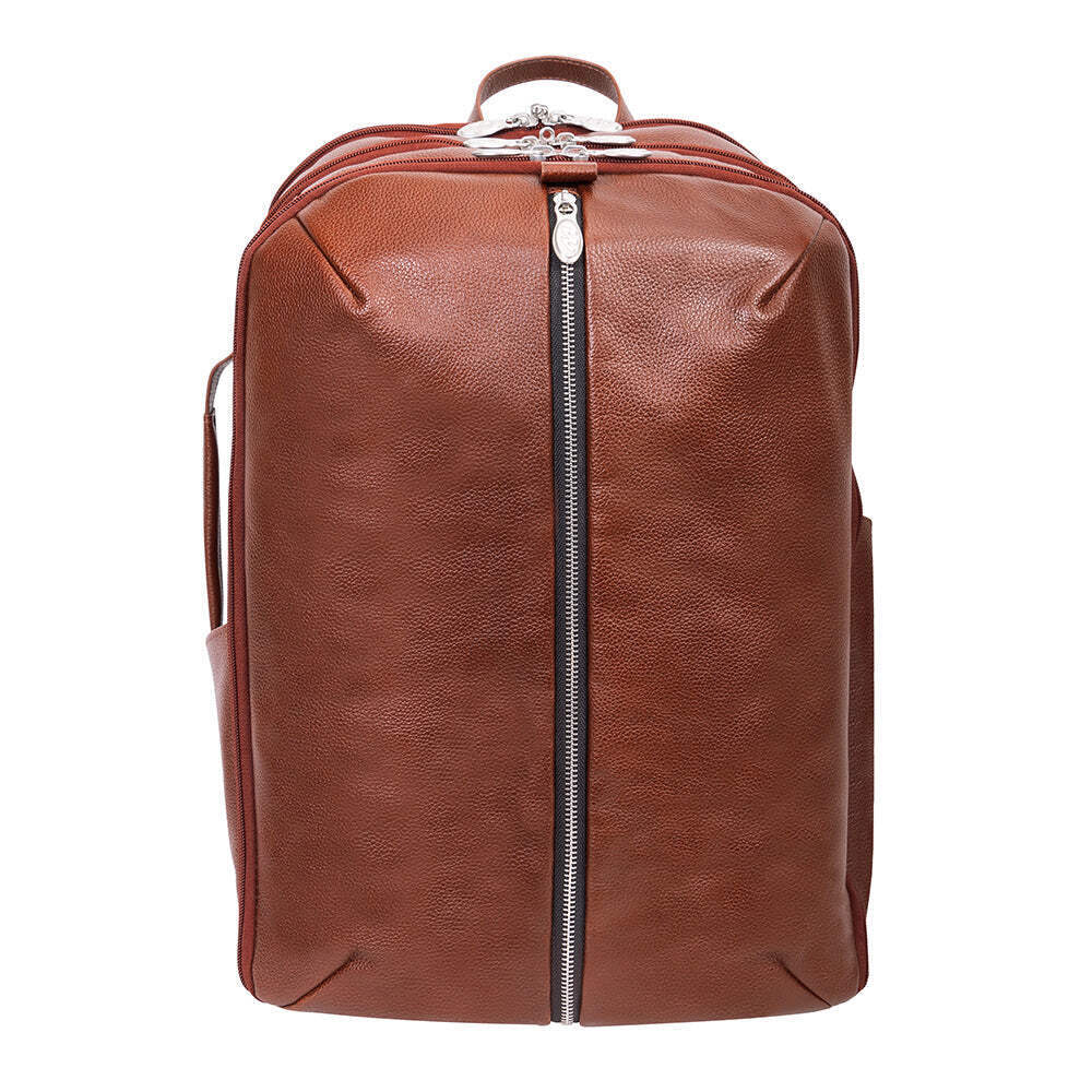 McKlein 17" Leather Triple Compartment Carry-All Laptop Weekend Backpack