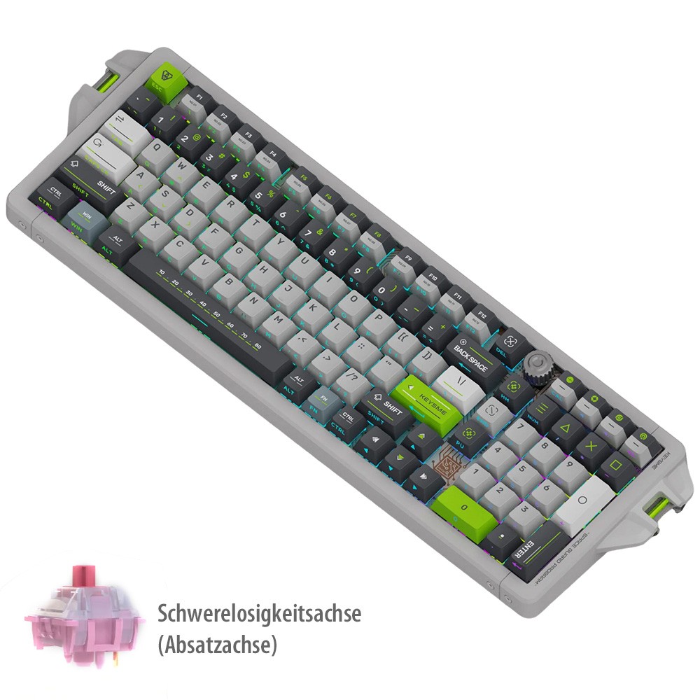 KEYSME AIM Wireless QMK Mechanical Keyboard Gateron mechanical switch PBT keycap