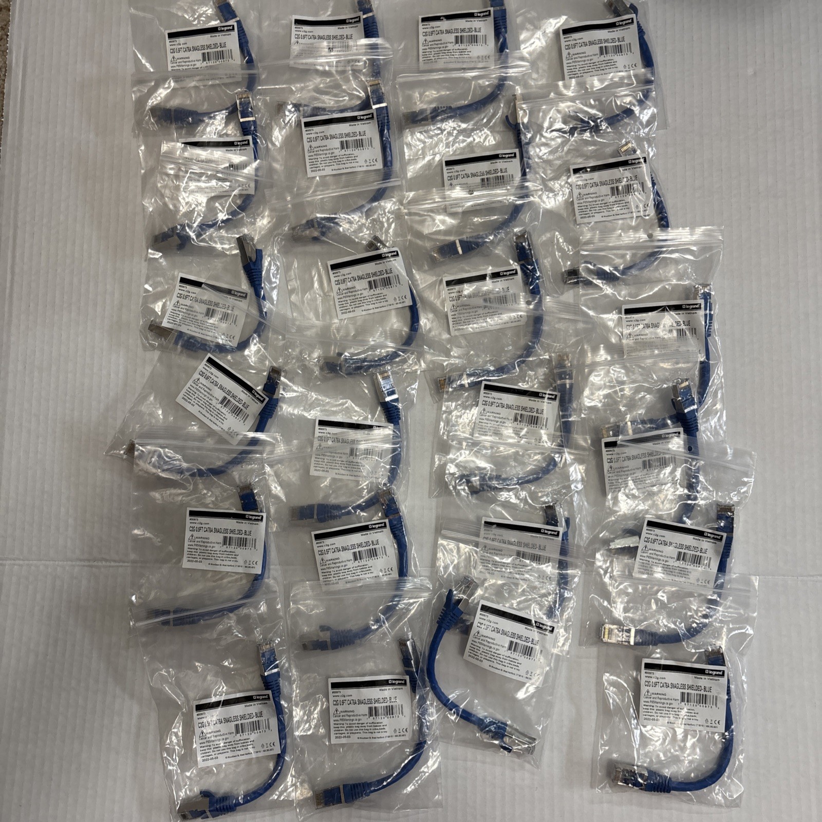 Pack of 24 Legrand Cat  6a Network Patch Cable 6in