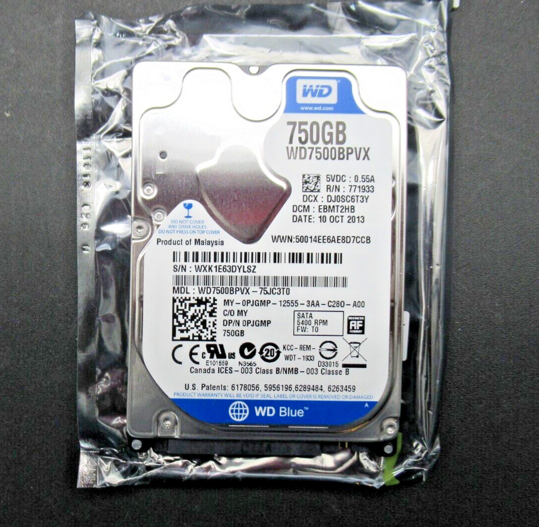 Genuine OEM WD / Western Digital WD7500BPVX-75JC3T0 750GB Hard Drive *NOS*