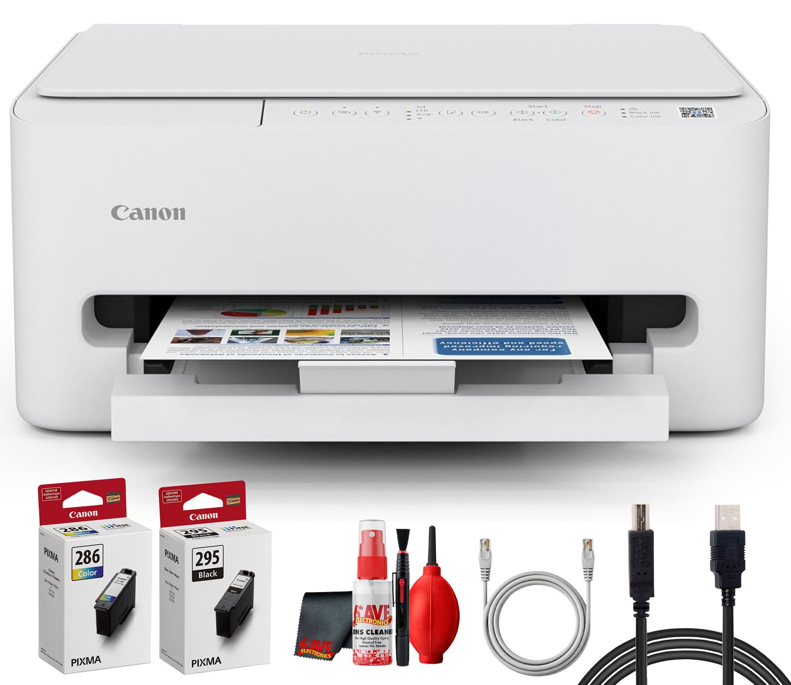 Canon PIXMA TS6520 All in One Wireless Inkjet Printer Bundle