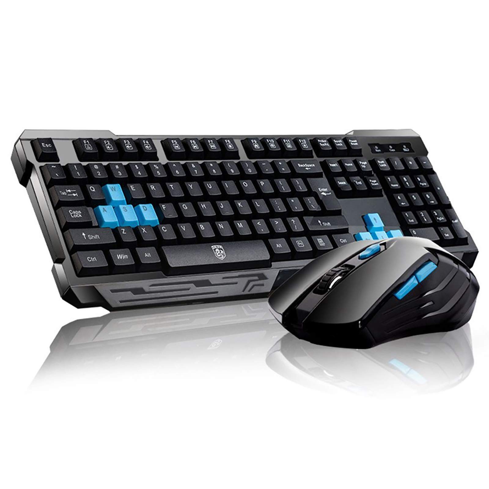 Keyboard Mouse Combos Waterproof Multimedia 2.4GHz Wireless Black