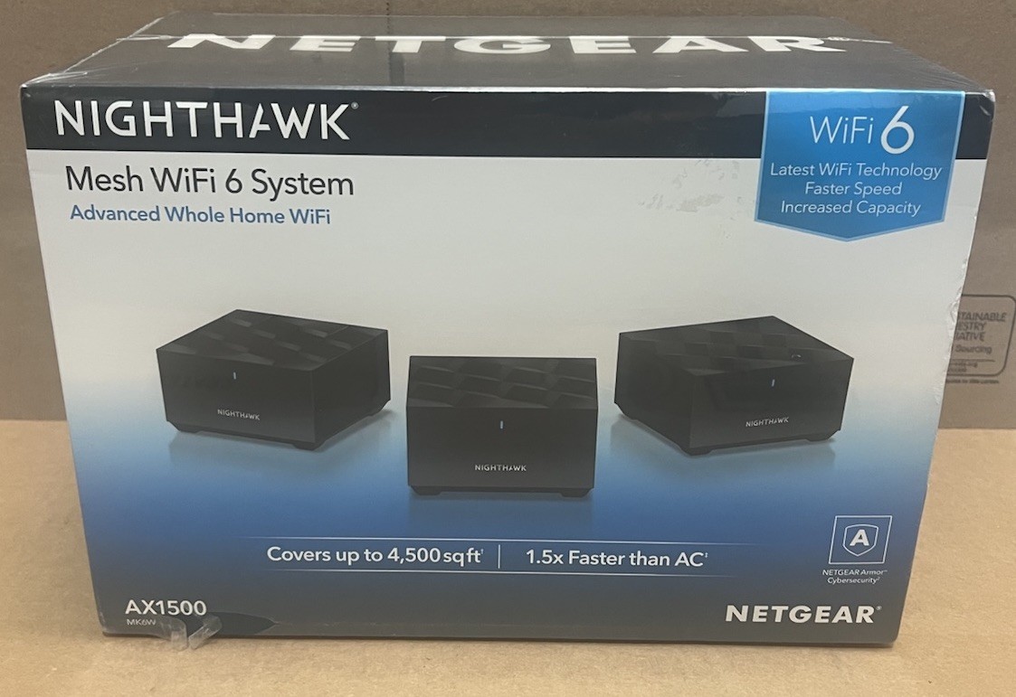NEW SEALED Netgear Nighthawk Whole Home Mesh WiFi 6 Router System MK6W AX1500