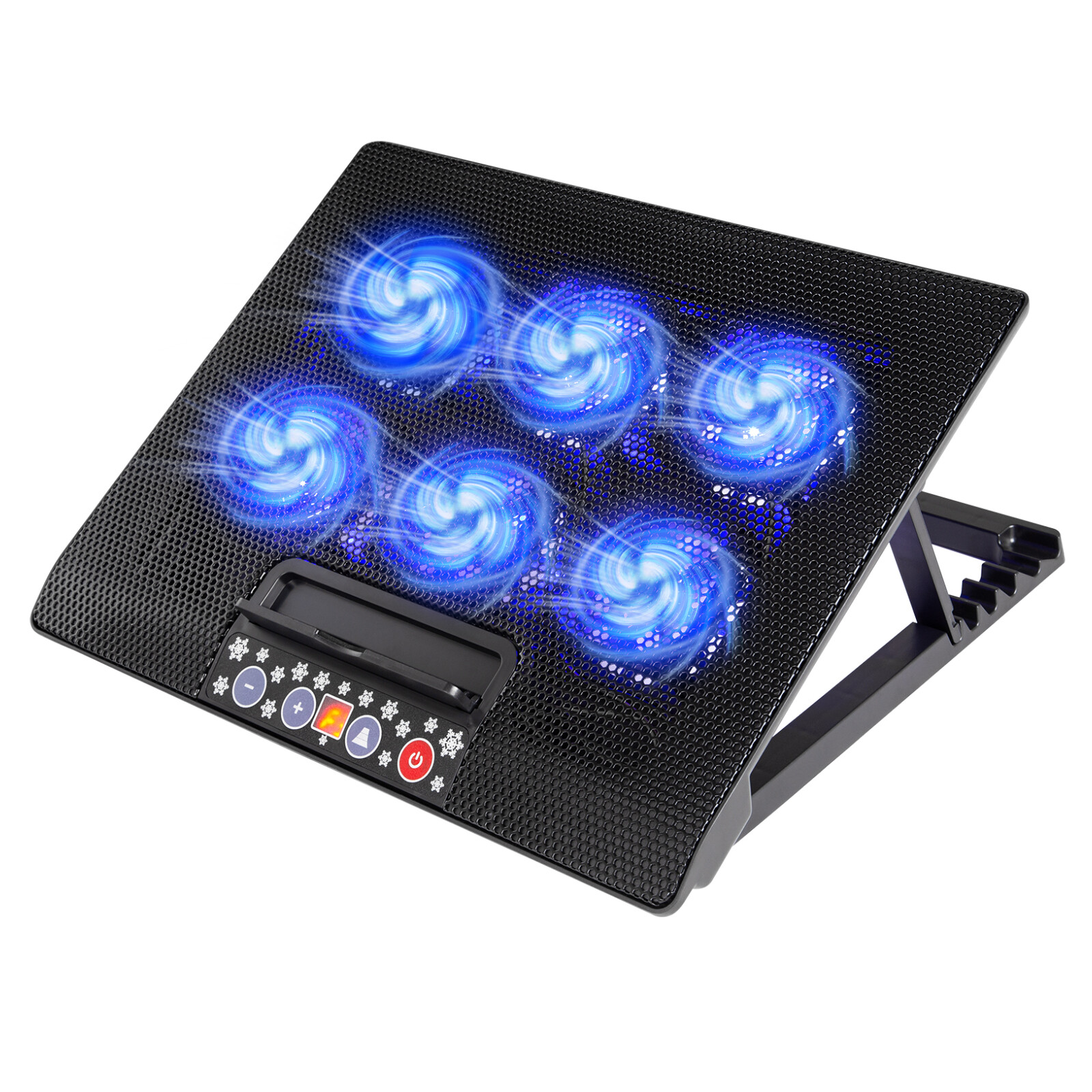 Notebook Laptop Cooling Stand 6 Fan 2 Usb Ports With Led Blue Light For 12 "-17"