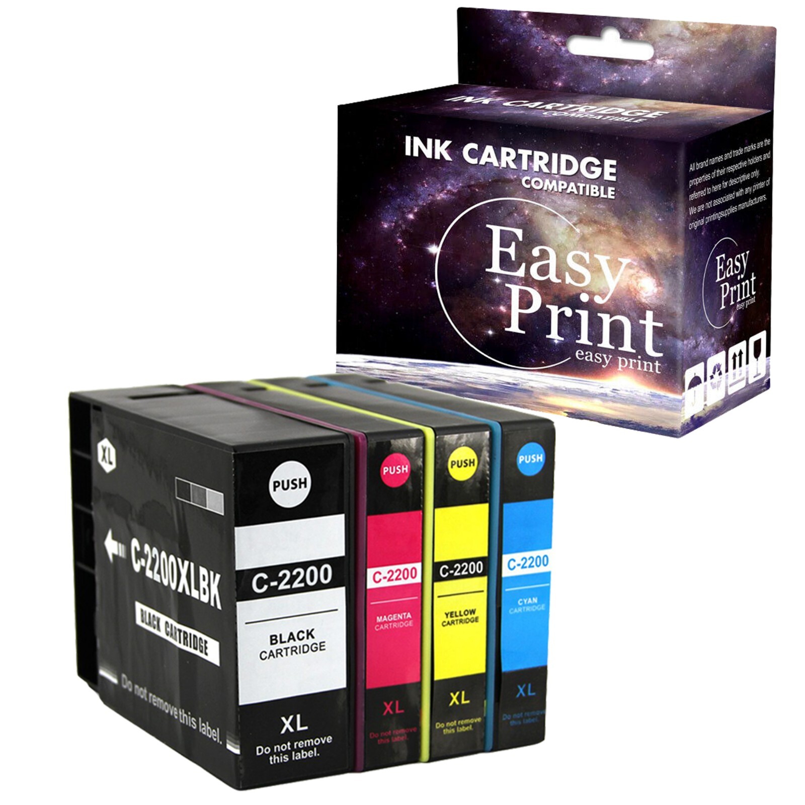4PK PGI2200 XL Ink Cartridge for Canon Maxify MB5020 MB5120 MB5320 Printer,BCMY
