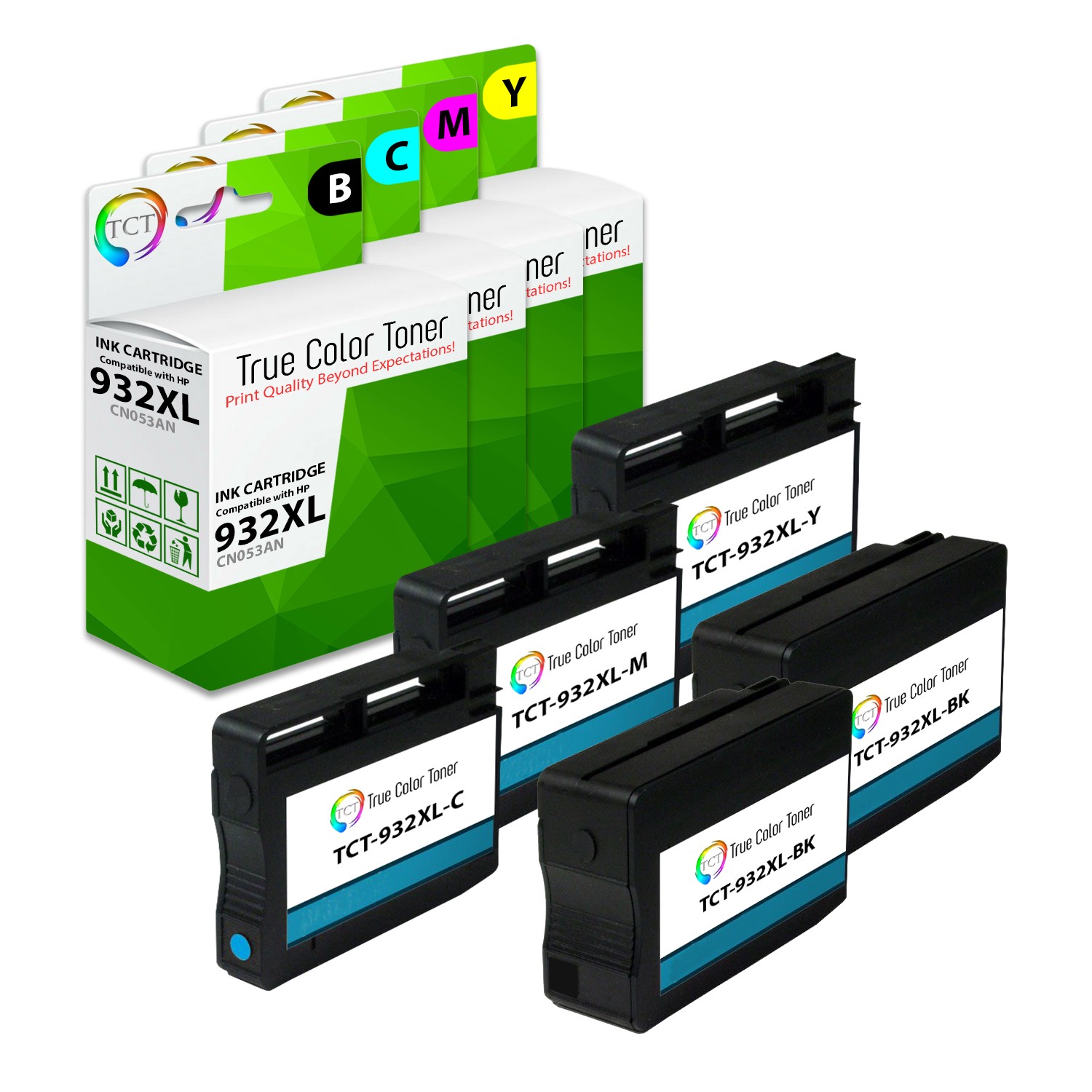 5Pk TCT Compatible 932XL 933XL HY Combo For HP OfficeJet 6600 Ink Cartridge
