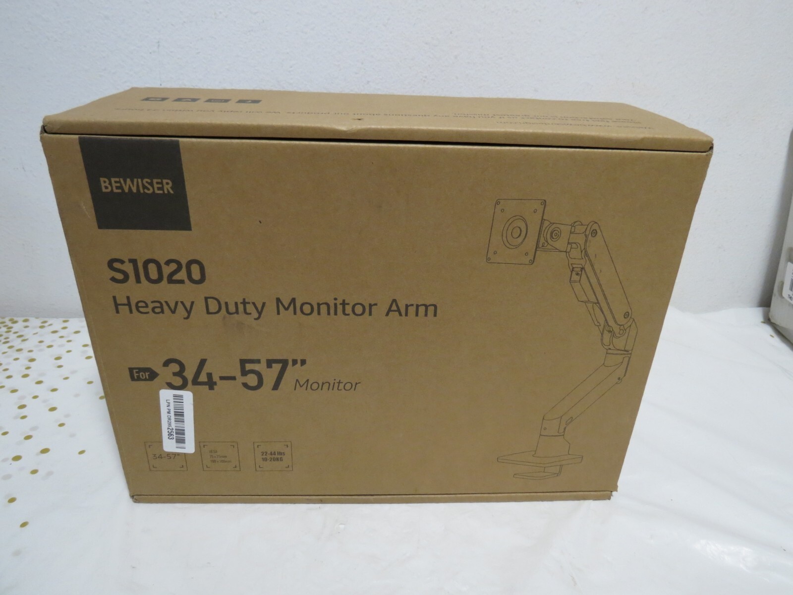Bewiser Heavy Duty Monitor Arm Ultrawide Mount for 34-57 inches S1020 WHITE