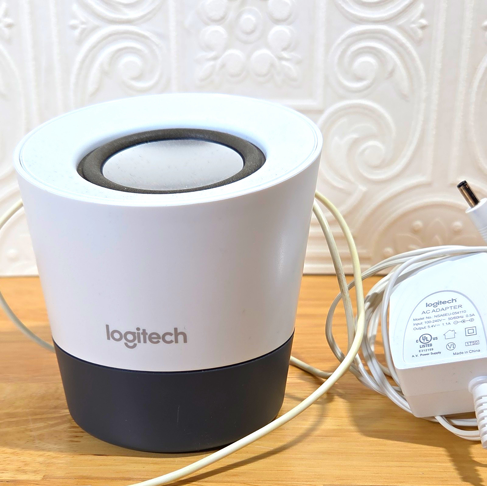 Logitech Z50 1.0 Channel Wired Computer Speaker, White/Black, AC Adapter