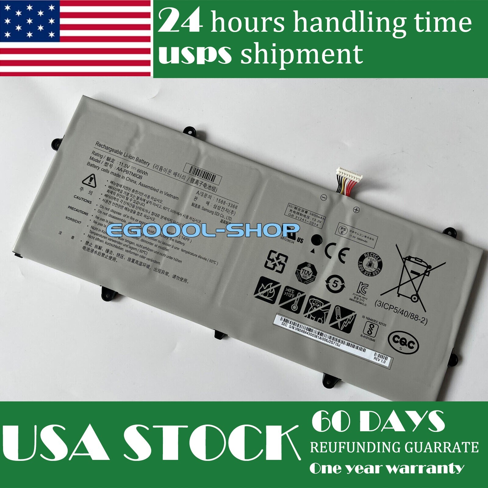 new Genuine AA-PBTN6QB Battery for Samsung Notebook 9 NP900X5N NP900X5N-K03