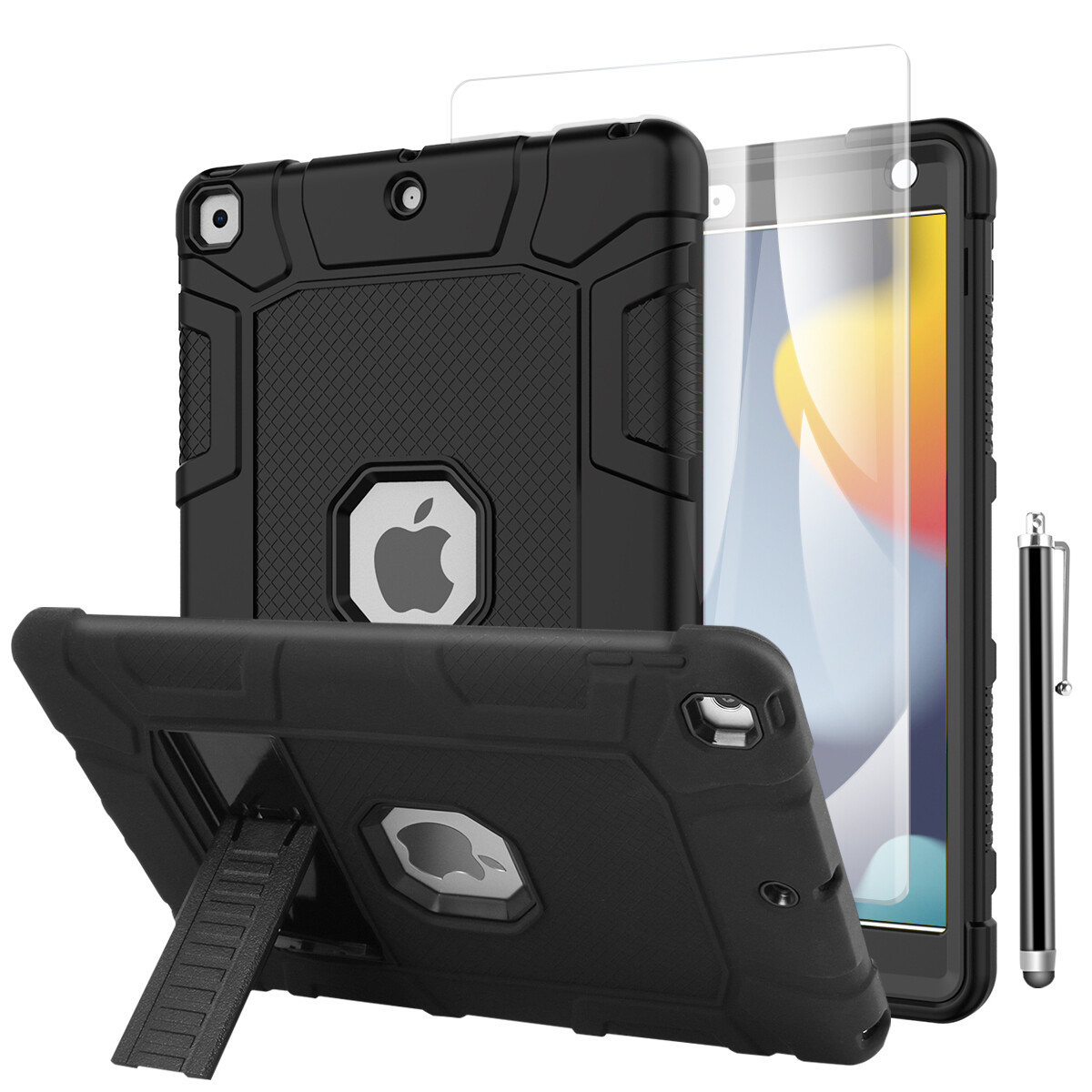Military Shockproof Heavy Duty Stand Case Cover For iPad 9th 8th 7th Gen 10.2 in