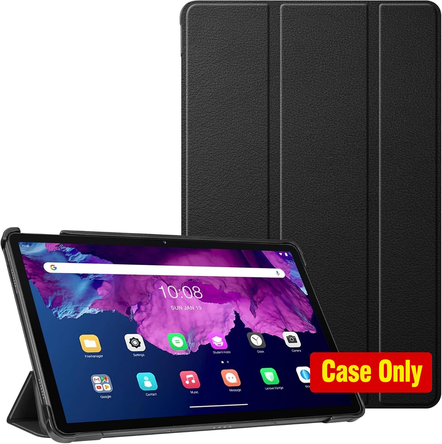 Lightweight Slim Shell Stand Cover Case for Lenovo Tab P11 Plus 2021, Black