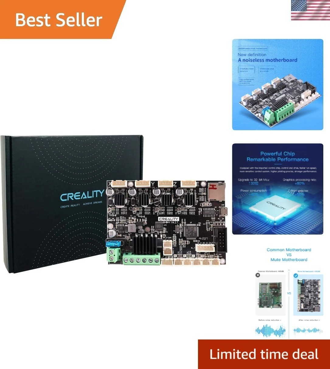 Official Upgrade Motherboard Silent Mainboard V4.2.7 for Ender 3 Pro Customiz...