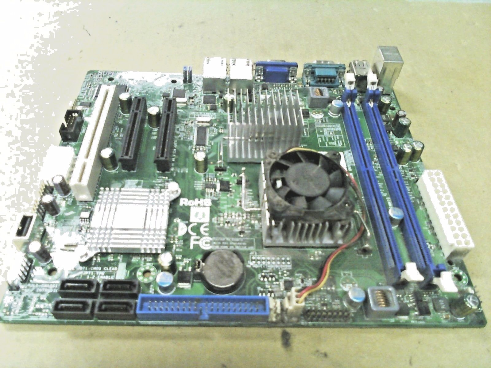 SuperMicro X7SLA-H Flex-ATX Server Motherboard with CPU Heatsink and Fan